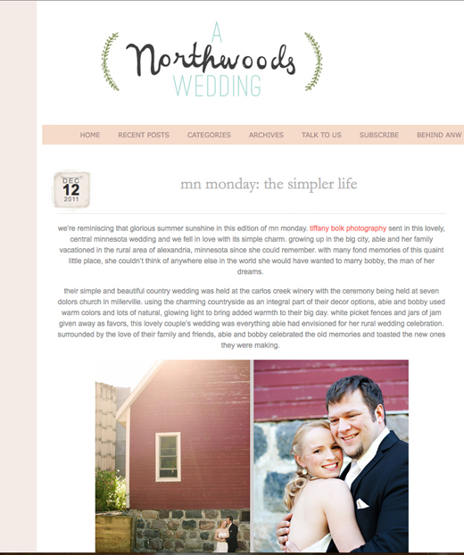 A Northwoods Wedding Blog, Tiffany Bolk Photography
