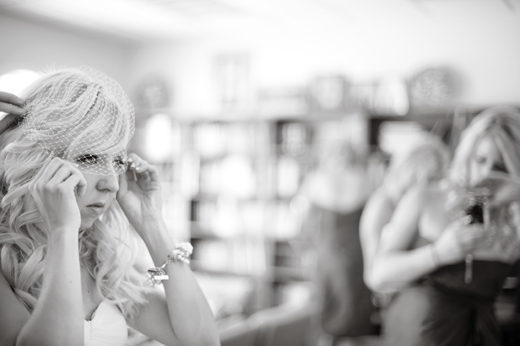 bride with birdcage veil