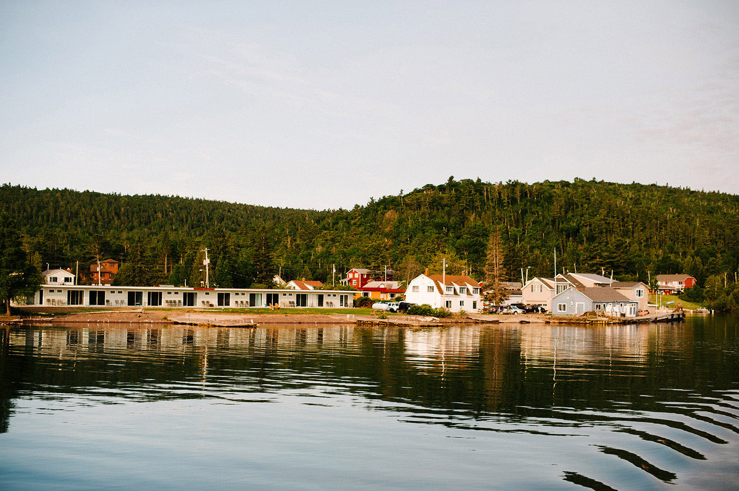 View of Copper Harbor Michigan from a boat