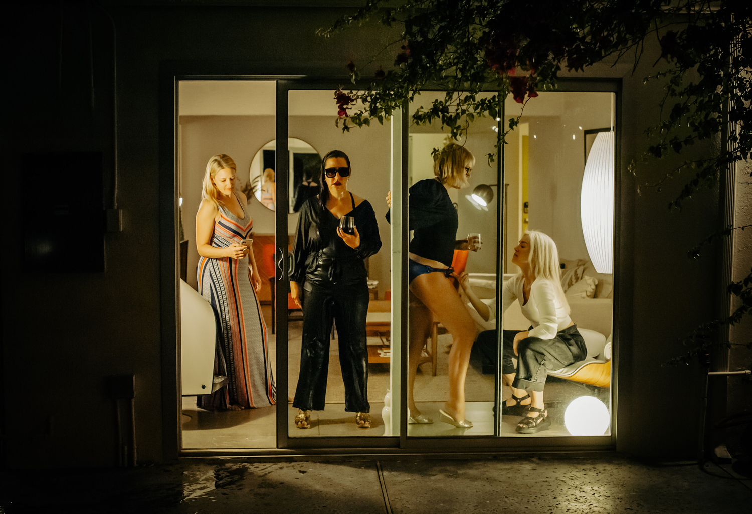 four white women in a house in Palm Springs